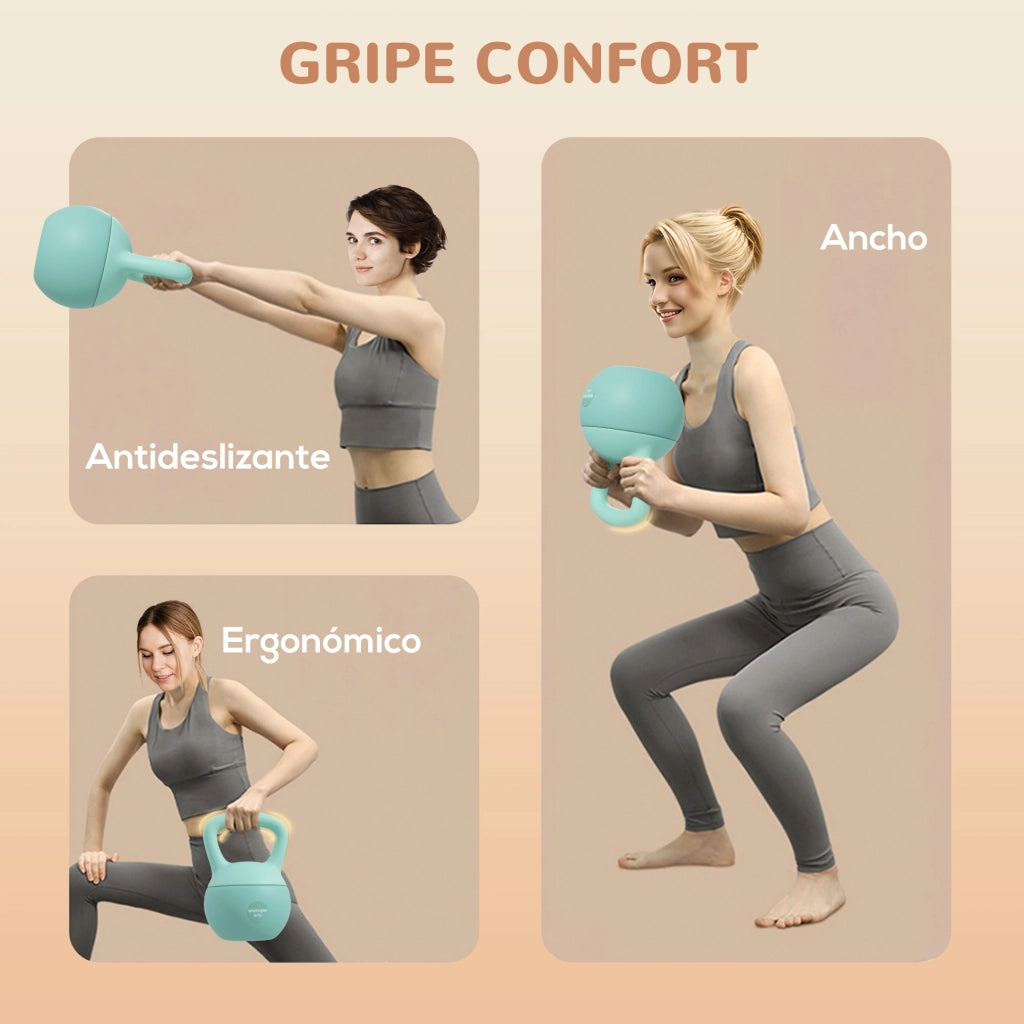 Kettlebell 6 kg Pesa Rusa ¨C Minimal ¨C Verde 19x19x28 cm