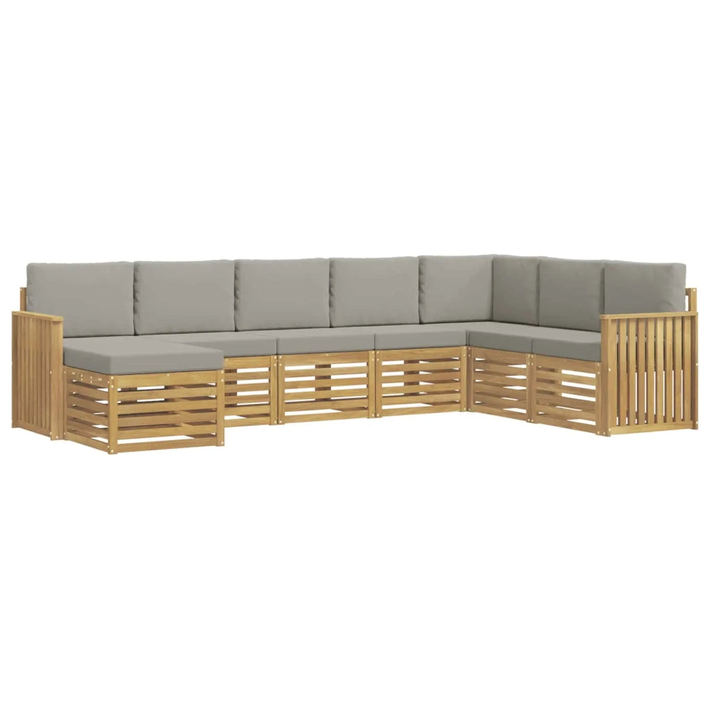 Set di divani da esterno 8 pcs Bianco e Grigio Chiaro 3392311