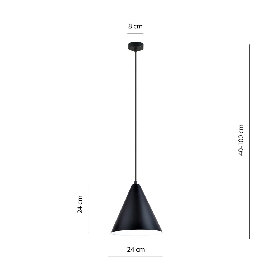 Sospensione Nordica Ninhursag 1 Luce In Acciaio Nero