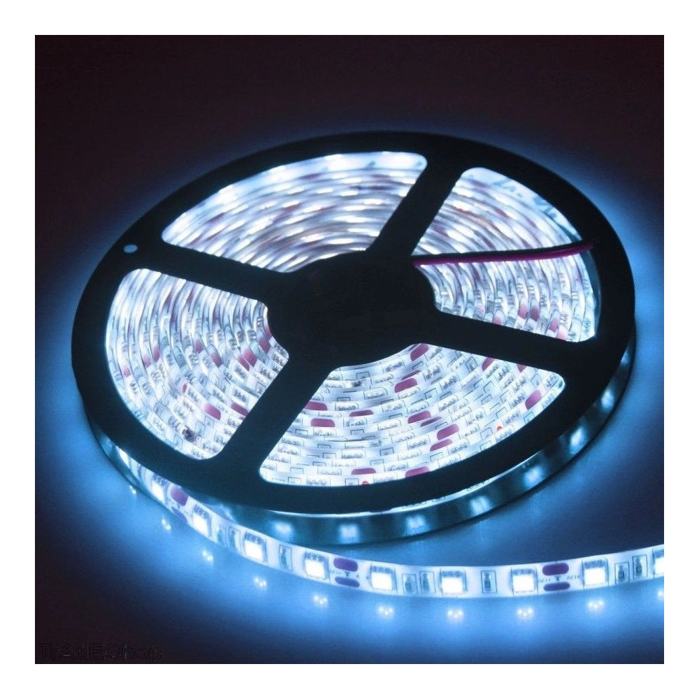 Trade Shop - Bobina Striscia Strip Led 5050 Flessibile 5m 300 Led Adesiva Luce Interno Ip 20 - -bianco Caldo      -