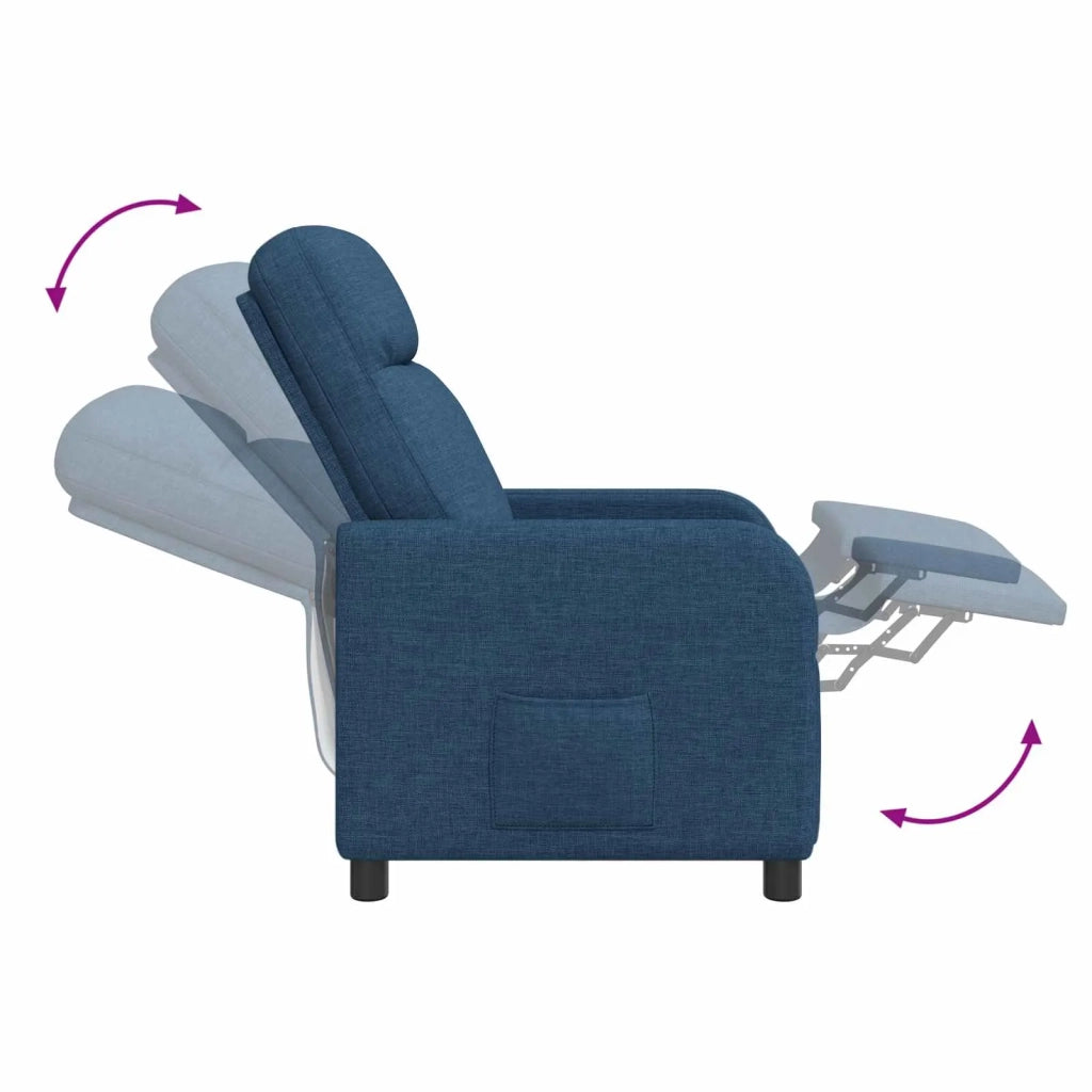 Poltrona reclinabile Blu Tessuto 42034929