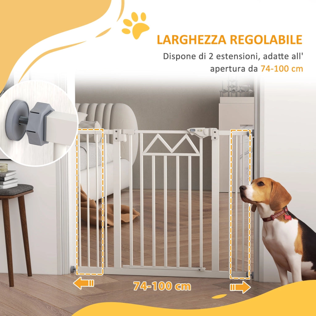 Cancelletto per Cani ¨C Minimal ¨C Bianco Acciaio 74-100x76 cm