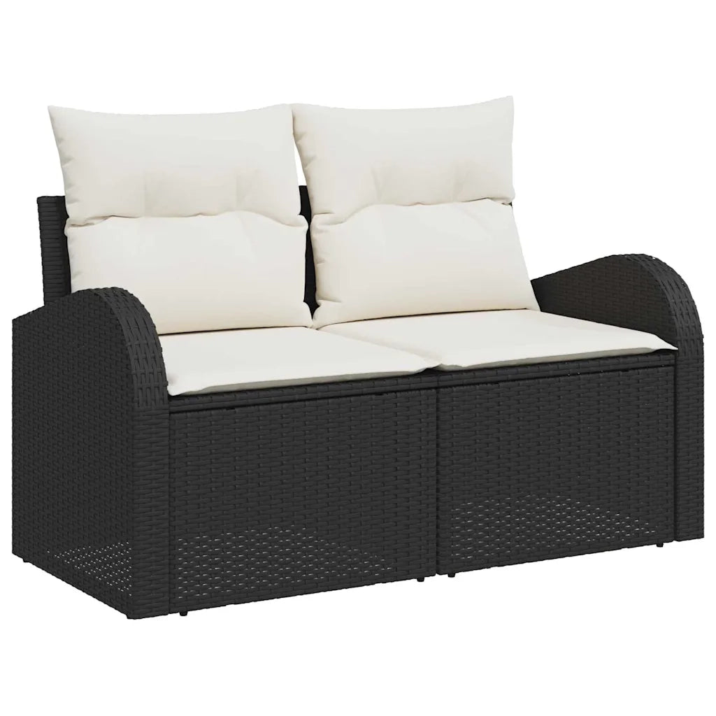 Set Divano da Giardino con cuscino 10 pcs Nero polyrattan 3347621