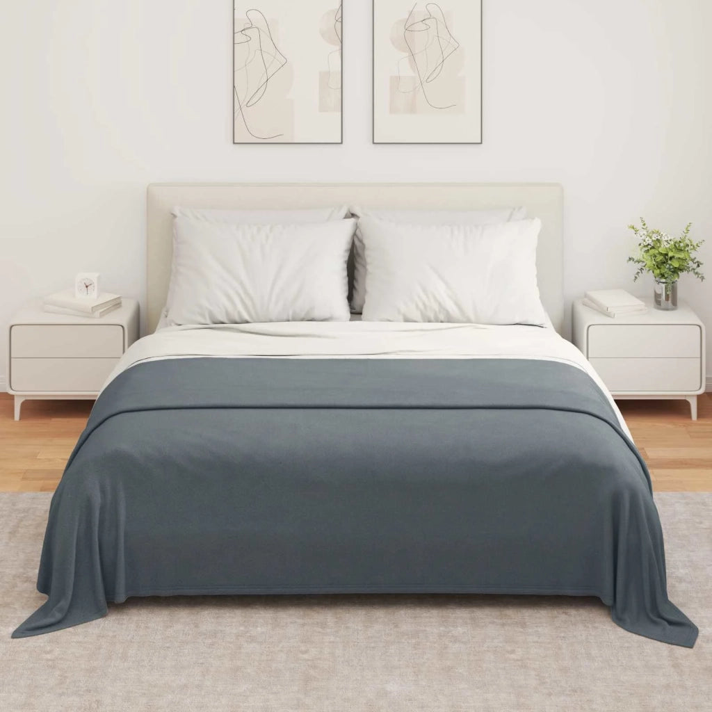 Coperte da Pile 6 pcs Grigio scuro 280 x 210 cm Panno 42017144