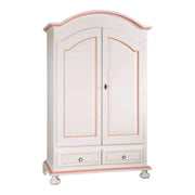 Armadio 2 ante legno shabby bianco e rosa 125x61x200 - Mobili 2G