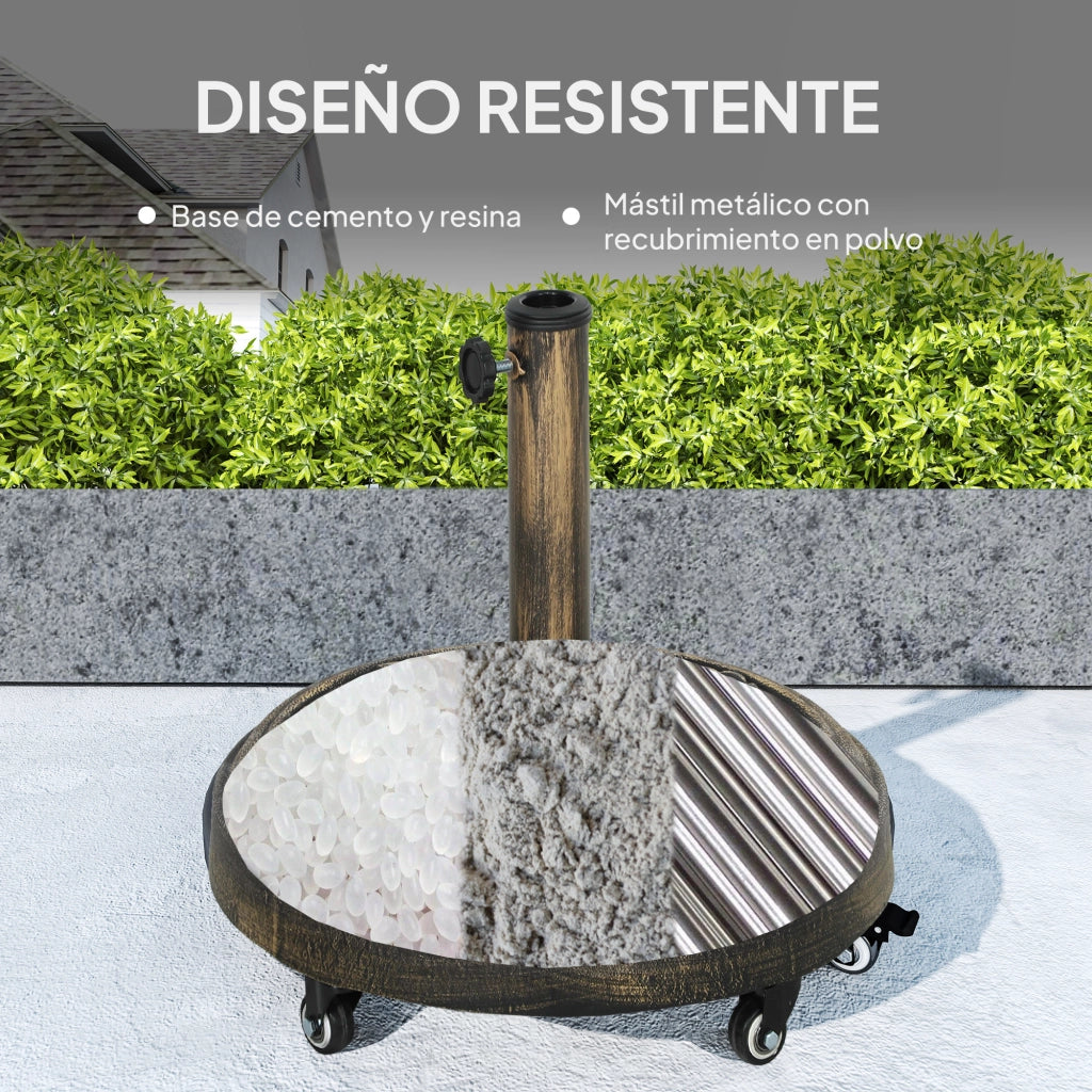 Base per Ombrellone con Ruote ¨C Minimal ¨C Bronce ?49x42 cm