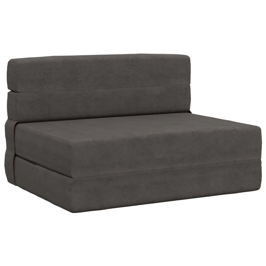 Divano Letto Pieghevole Grigio Scuro 100 x 80 x 60 cm Tessuto 900115