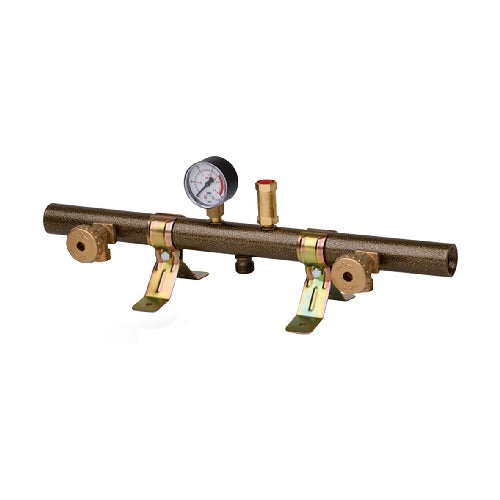 CENTRALINA GAS TUBOLARE 2 ELEMENTI CON MANOMETRO E VALVOLA- W20x1/14Sx- GNALI- pezzi 1