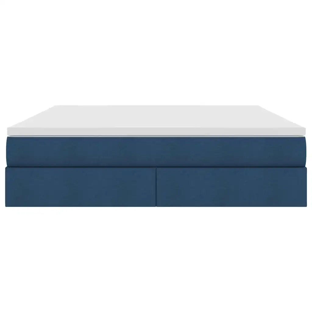 Letto con contenitore e materasso Blu 160 x 200 cm Poliestere