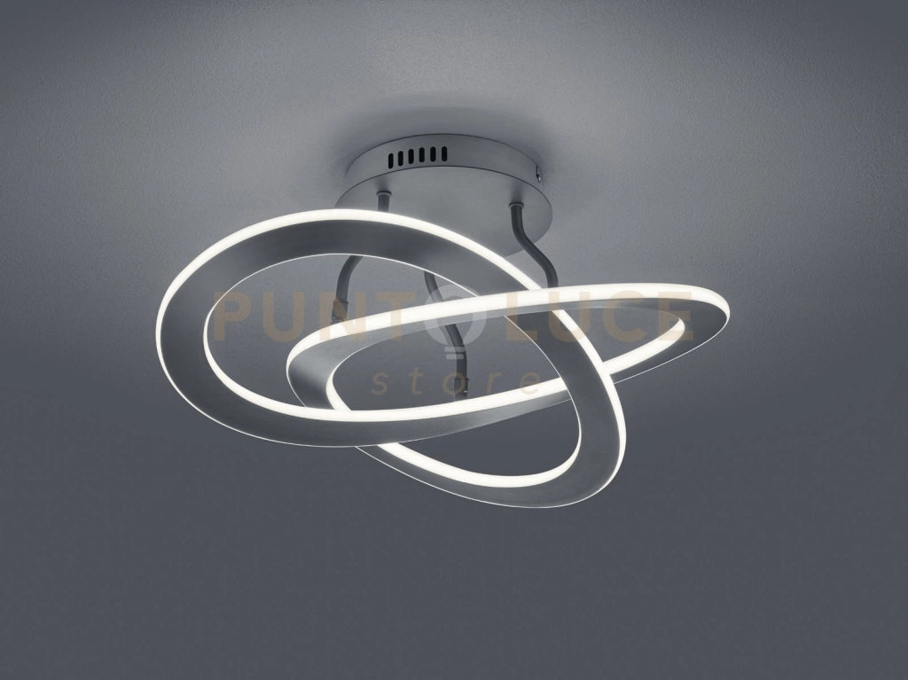 OAKLAND PLAFONIERA LED 40W 5200lm, 3000K ANTRACITE DIMMERABILE CON INTERRUTTORE A PARETE D. 53CM