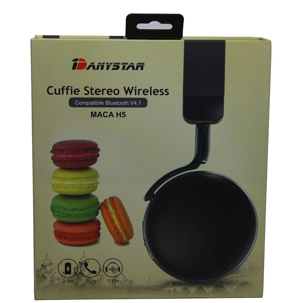 Trade Shop - Cuffie Auricolari Stereo Hd Con Microfono Bluetooth 4.1 Apt-x Wireless -
