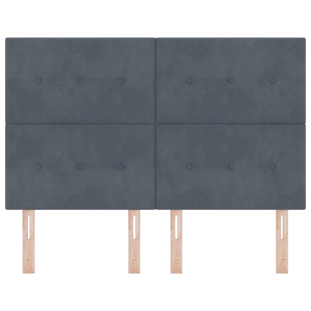 Testiera | Testata Grigio scuro 144 cm Velluto
