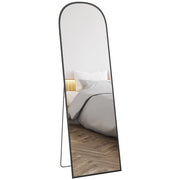 Specchio da Parete Moderno in Alluminio con Supporto ¨C Minimal ¨C Nero 50x161.5 cm