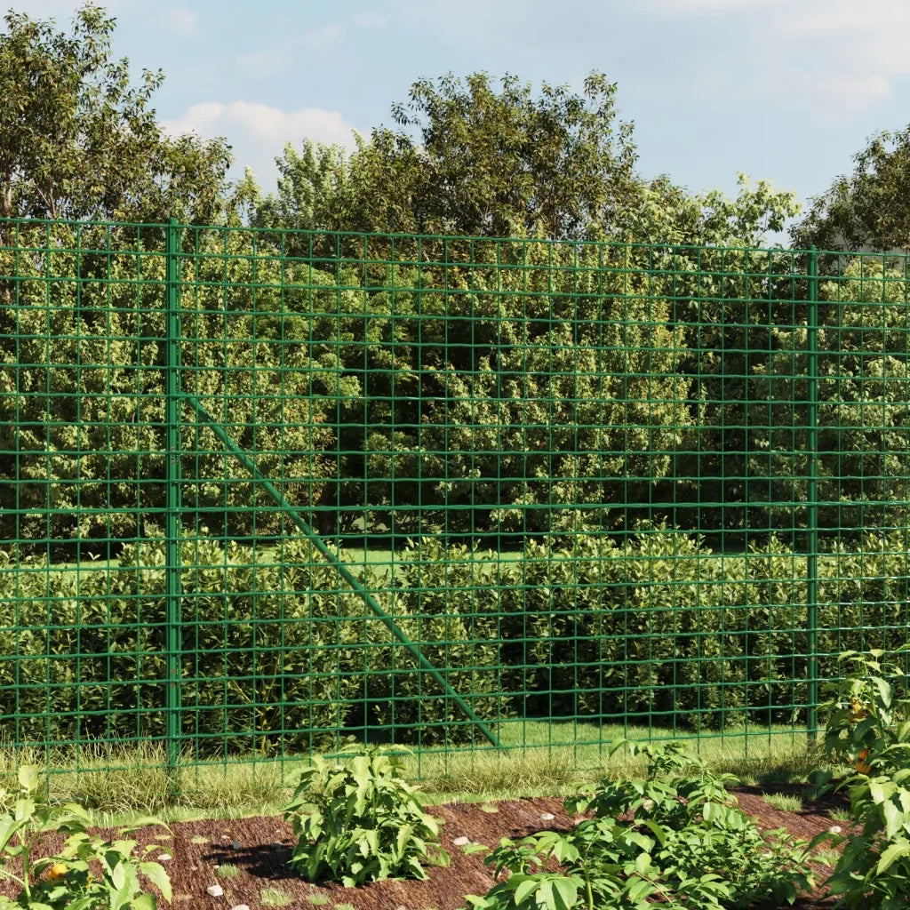 Recinzione da Giardino | Recinzione Metallica con Flangia Verde 2x25 m