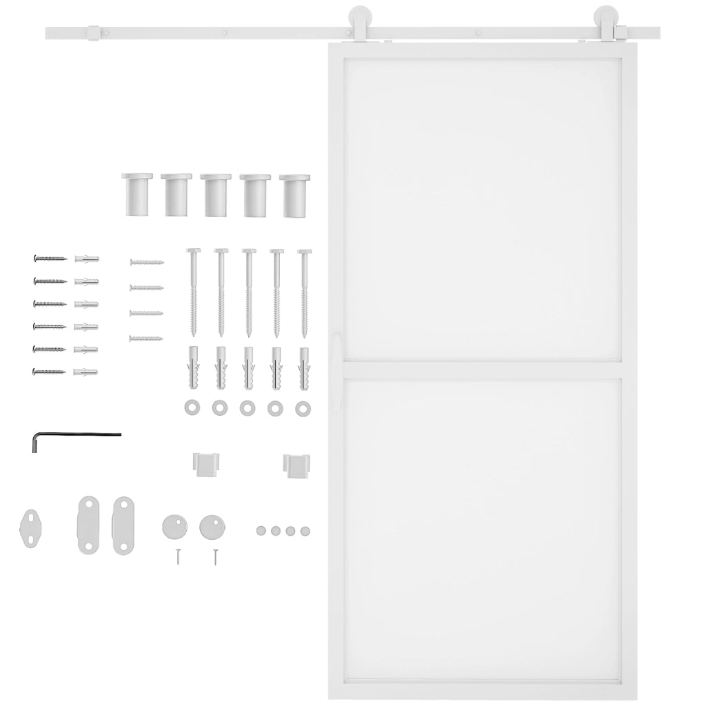 Kit accessori per porte scorrevoli ¨C Minimal ¨C 2 guide e rotaie bianco 200 cm