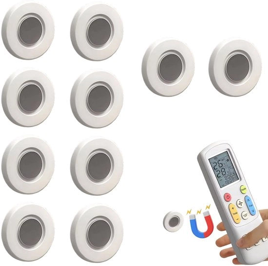 Organizzatore per telecomandi da parete - Set di 10 - Sostegno magnetico - Attacco adesivo - Organizzatore per muro - Grande capacità di aderenza - Per un ambiente ordinato