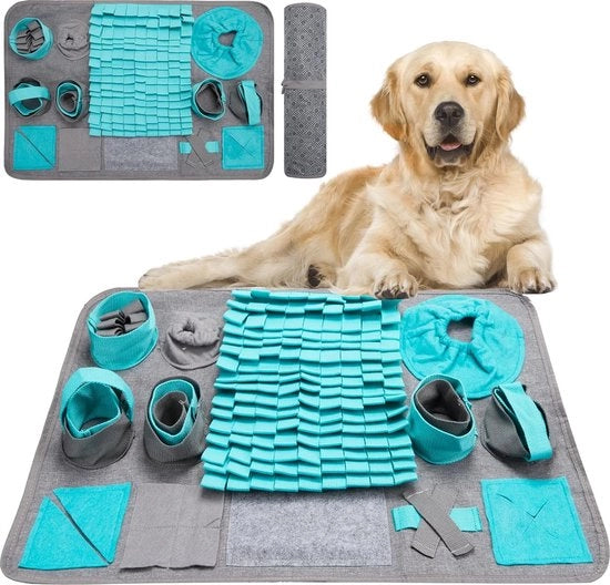 Mat di allenamento per cani, lavabile, mat di allenamento, tappeto di ricerca per cani, profumi, allenamento contro la noia e stimolazione, sottopancia per alimentazione lenta per cuccioli (66 x 42 cm)
