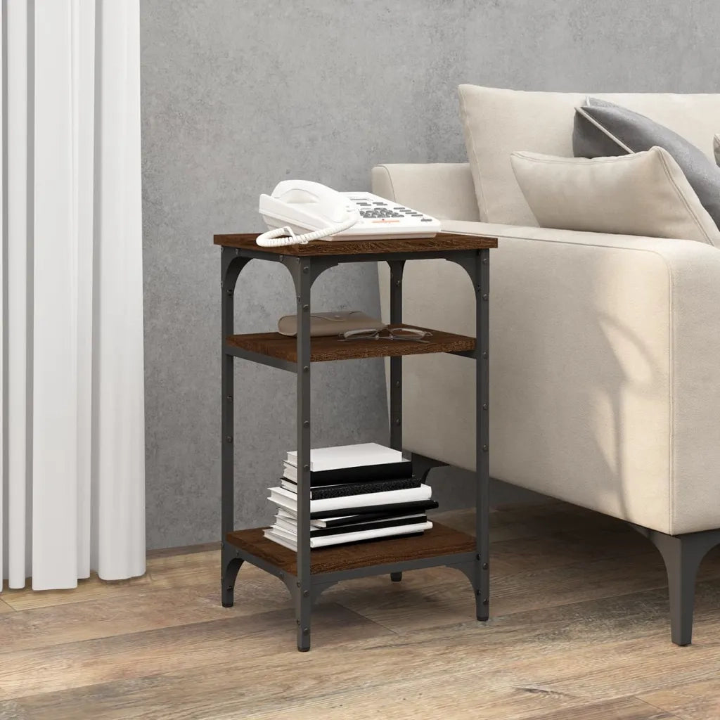 Tavolino-Tavolino da soggiorno-Tavolo Rovere Marrone 35x30x60 cm in Legno Multistrato