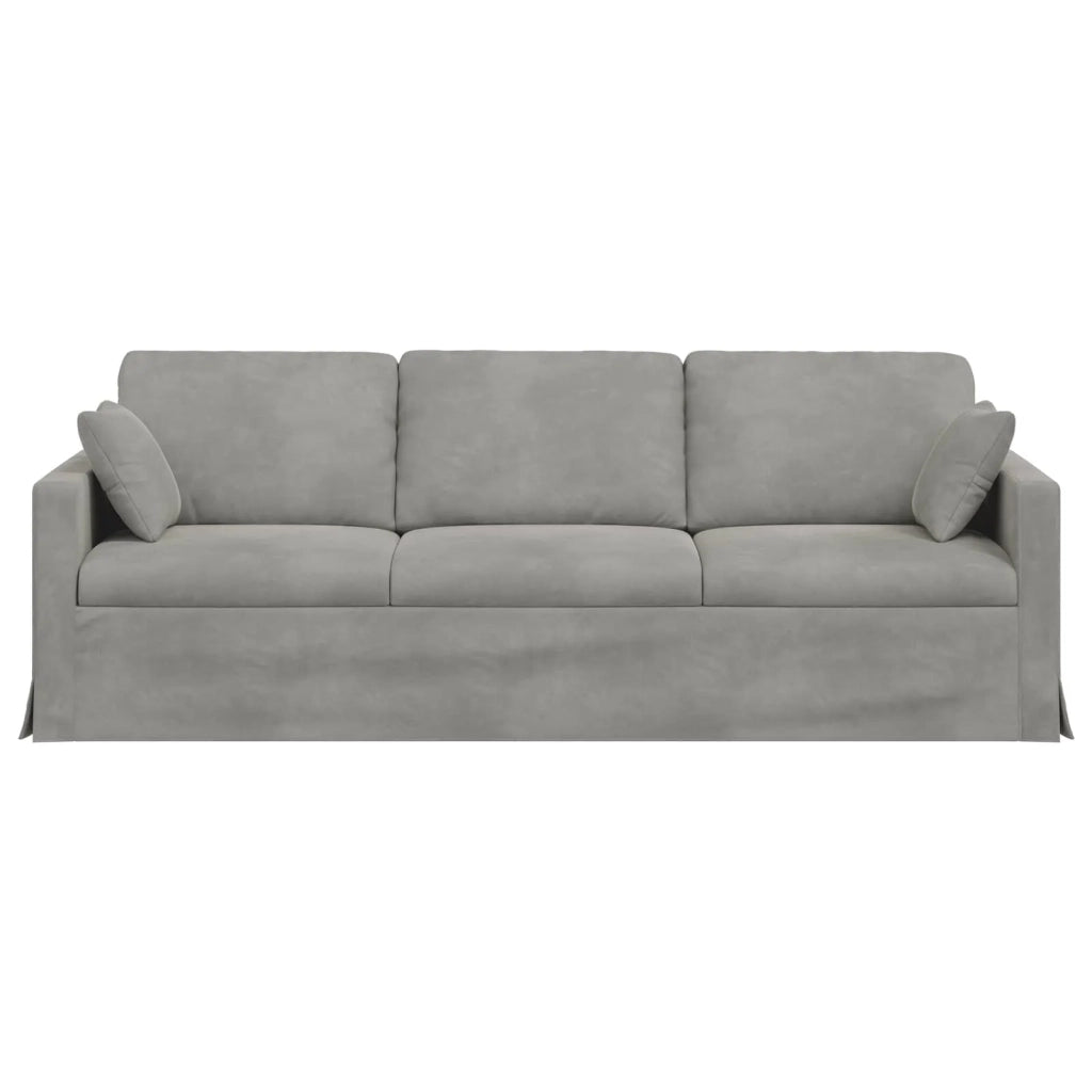 Divano Grigio chiaro 228 x 78 x 80 cm Velluto