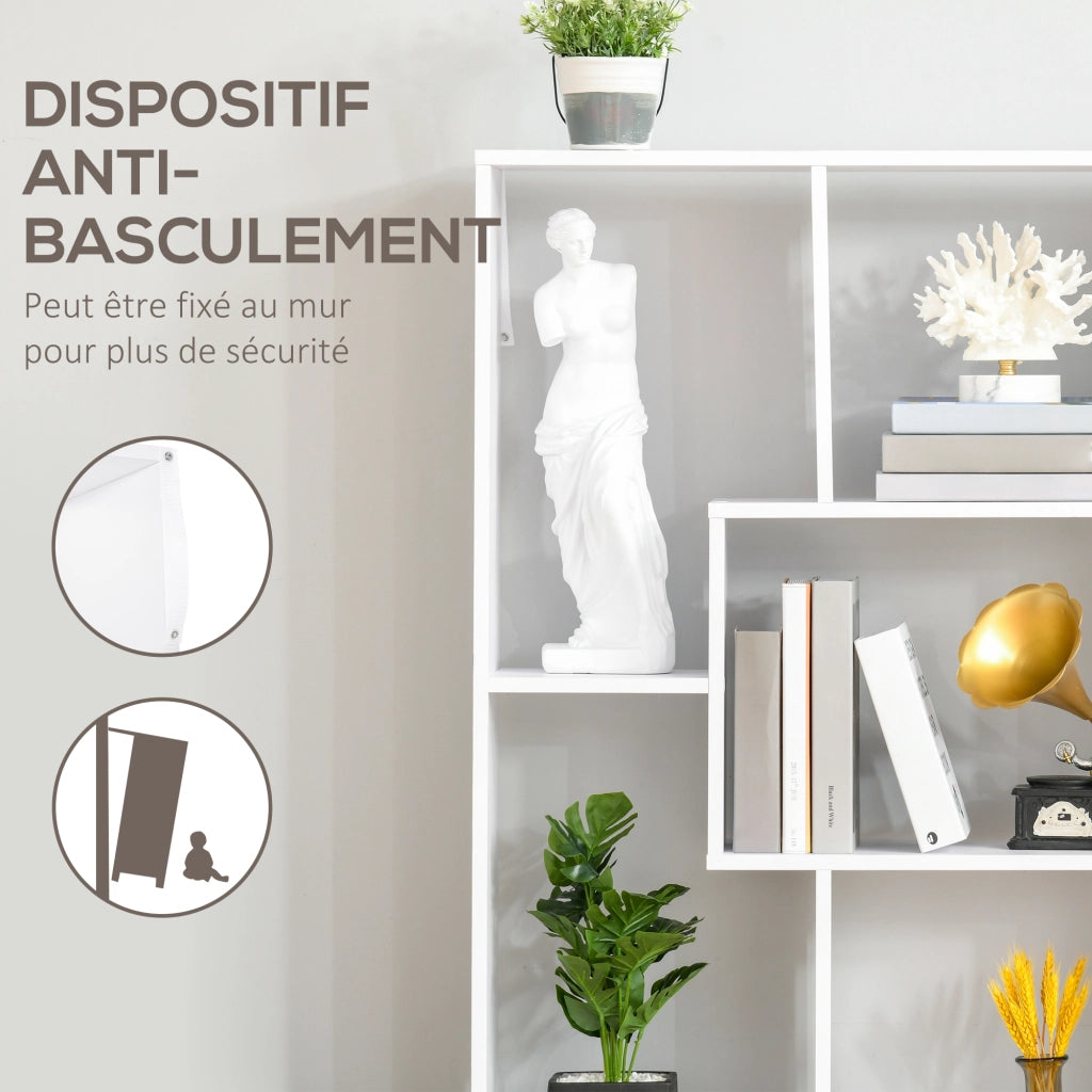 Libreria a zig zag ¨C Xylo ¨C bianco 70x24x178 cm