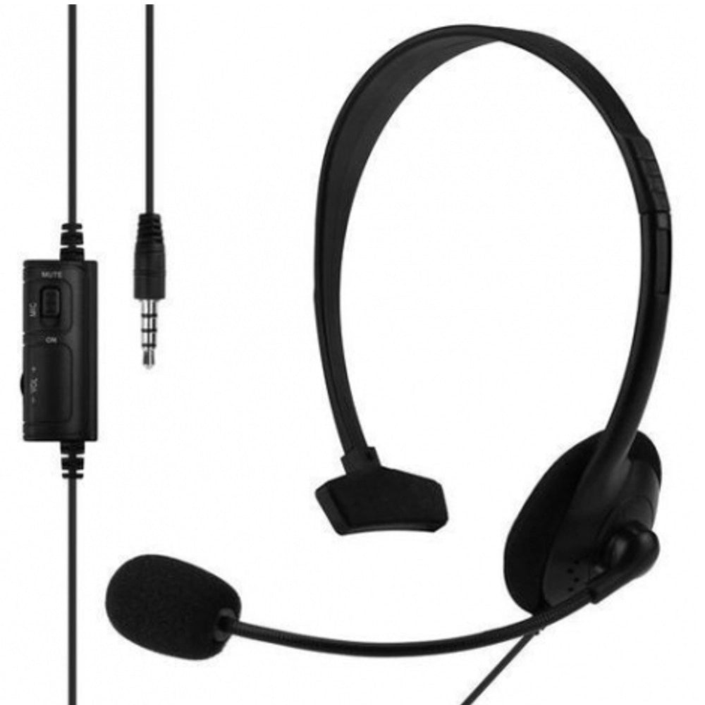 Trade Shop - Cuffie Compatibili Monocuffia Con Microfono Controllo Volume Per Playstation 4 -