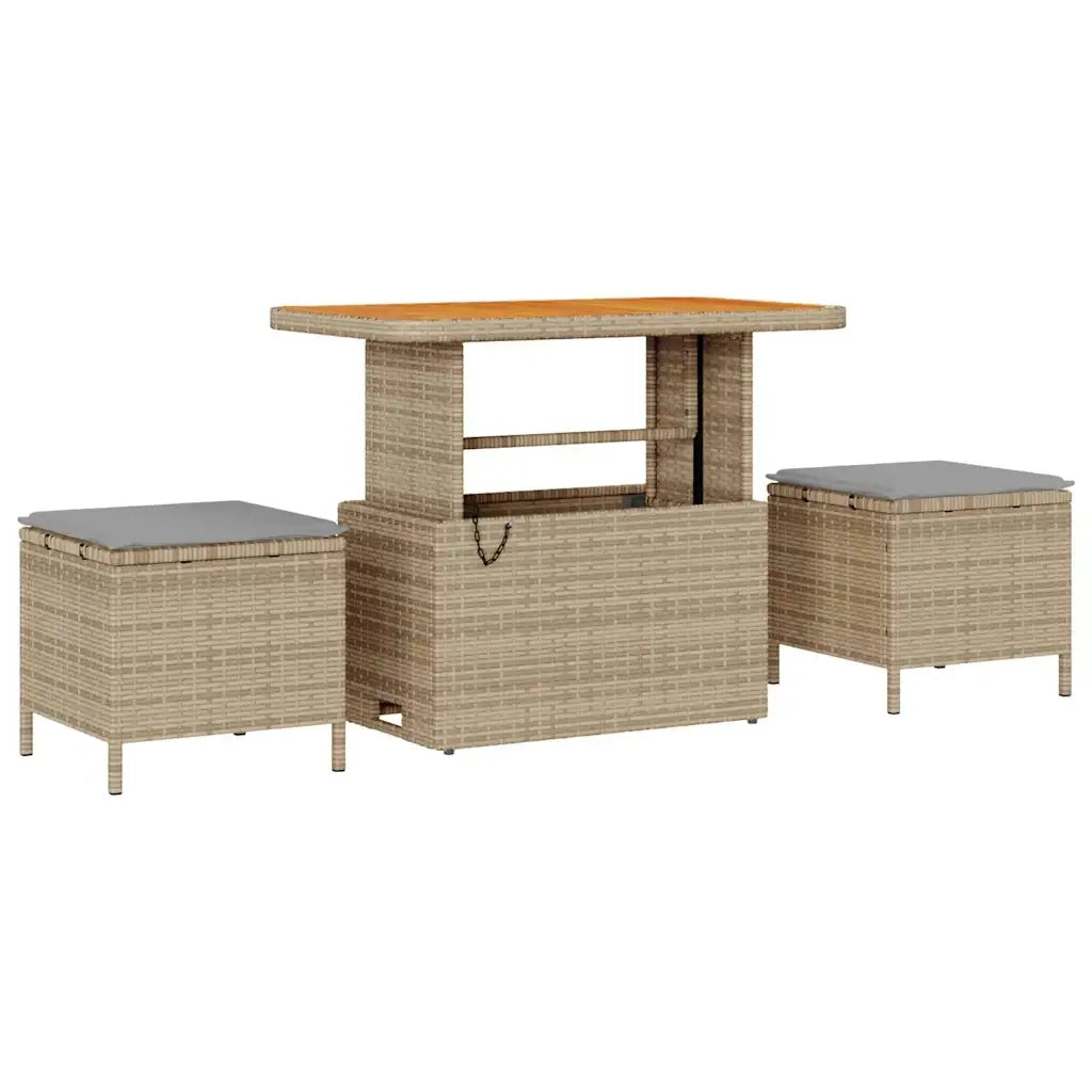 Set Divano da Giardino con cuscino 11 pcs Beige e Grigio Chiaro