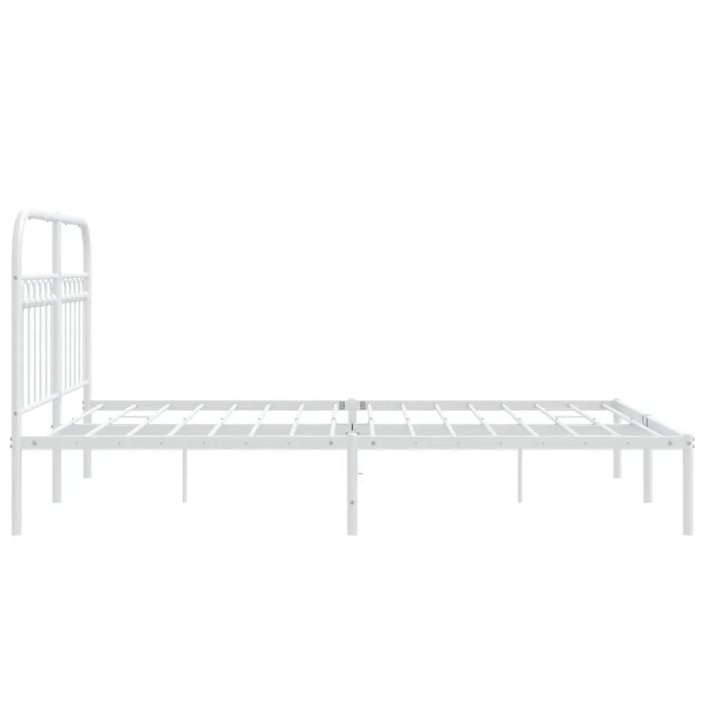 Giroletto con Testiera Metallo Bianco 140x190 cm 376649