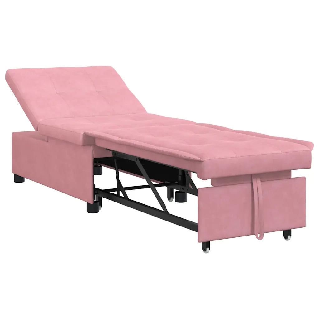 Divano letto | Sof¨¤ letto | Letto singolo Rosa 194 x 67 x 82 cm Velluto