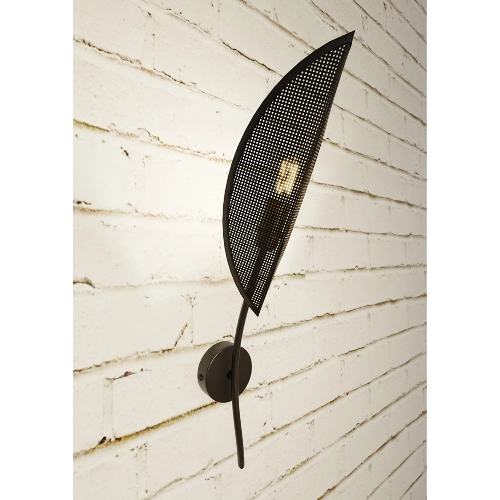 Applique Nordica 1 Luce Ares In Acciaio Nero Oro