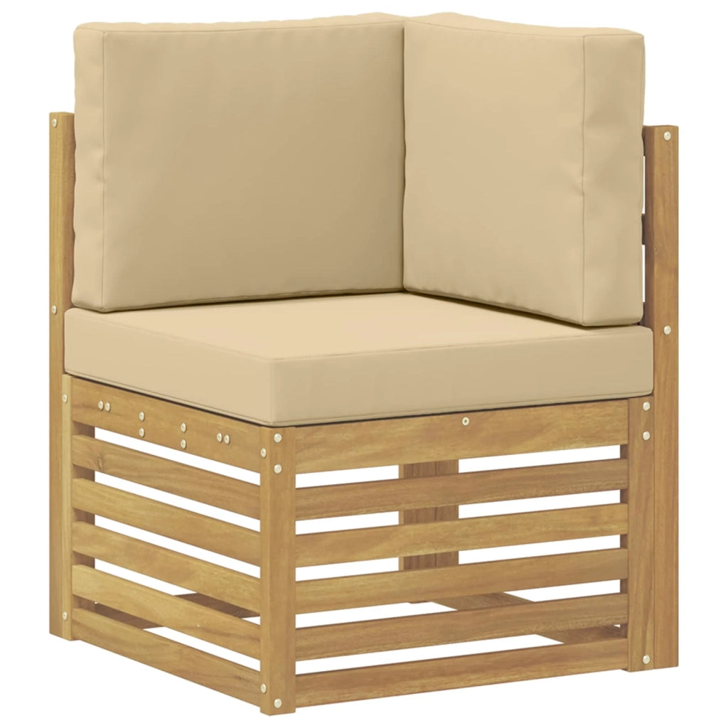 Set di divani da esterno 7 pcs Bianco e Beige Poliestere 3391483