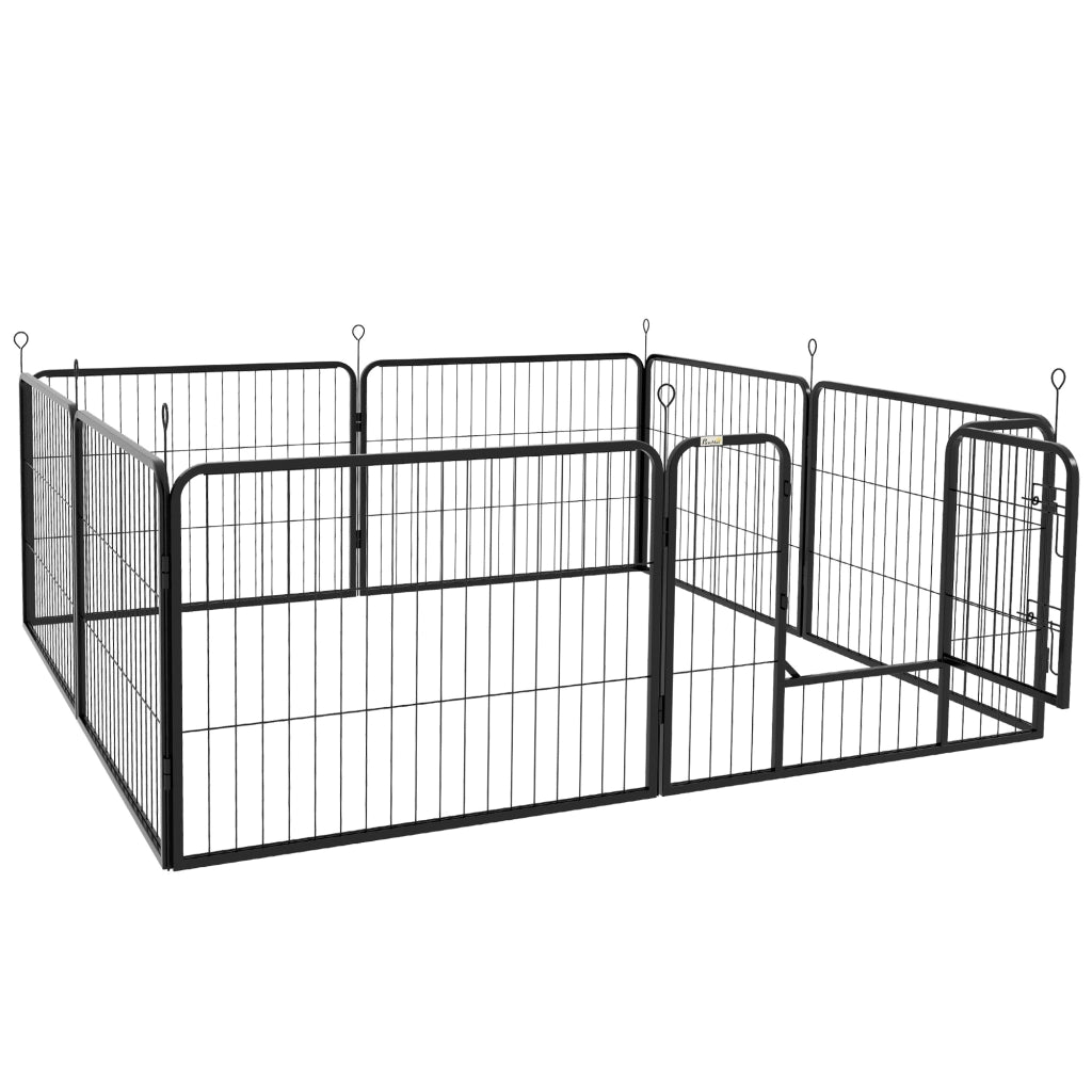 Recinto per Cani 8 Pannelli ¨C Minimal ¨C Nero 80x60 cm