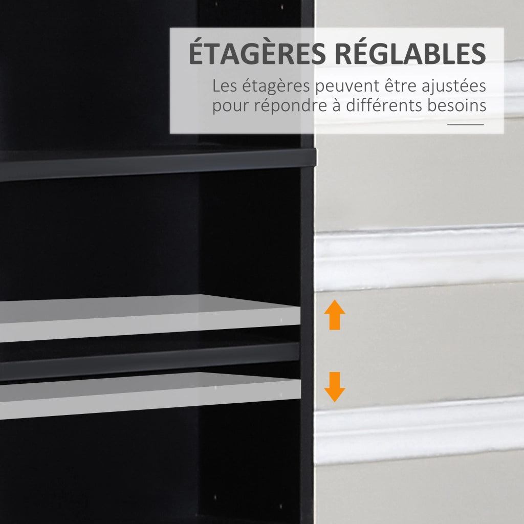 Libreria per CD e DVD ¨C zephmum ¨C 36 compartimenti, nero, 102x23.5x195 cm