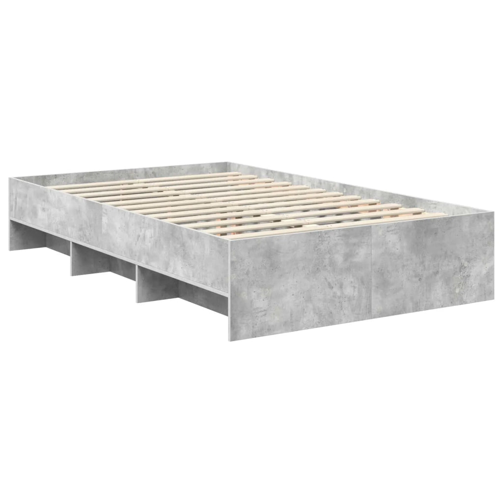 Letto matrimoniale | Letto per adulti | Struttura del letto con testiera Grigio cemento 137 x 203 cm