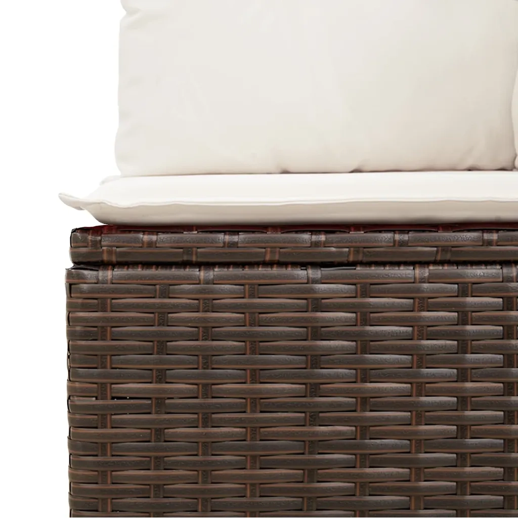 Set Divani da Giardino 11 pz con Cuscini Polyrattan Marrone 3218303