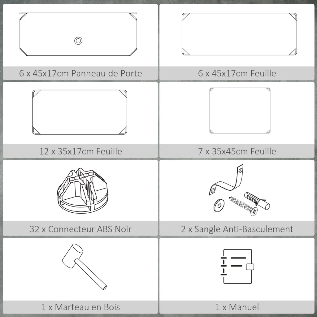 Armadio per scarpe modulare con 6 cubi impilabili ¨C Minimal ¨C 49x36.5x108 cm bianco