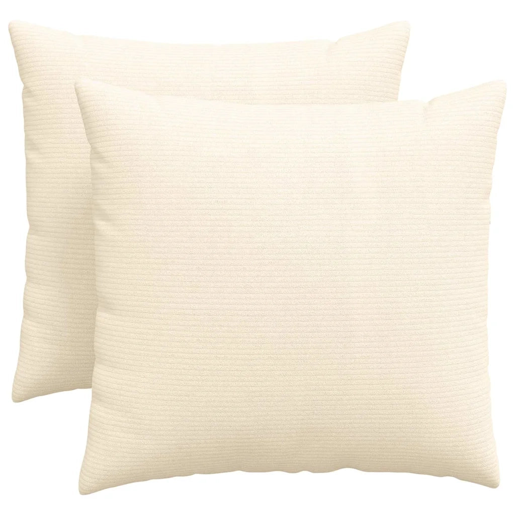 Cuscini da Divano 2 pcs Crema 50 x 50 cm Tessuto in Cords 42013991