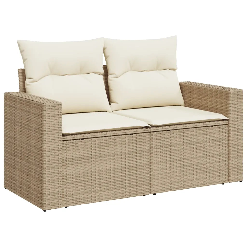 Set Divani da Giardino 14pz con Cuscini in Polyrattan Beige 3256730