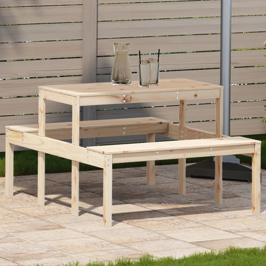 Tavolino da Giardino | Tavolo da Picnic 110x134x75 cm in Legno Massello di Pino
