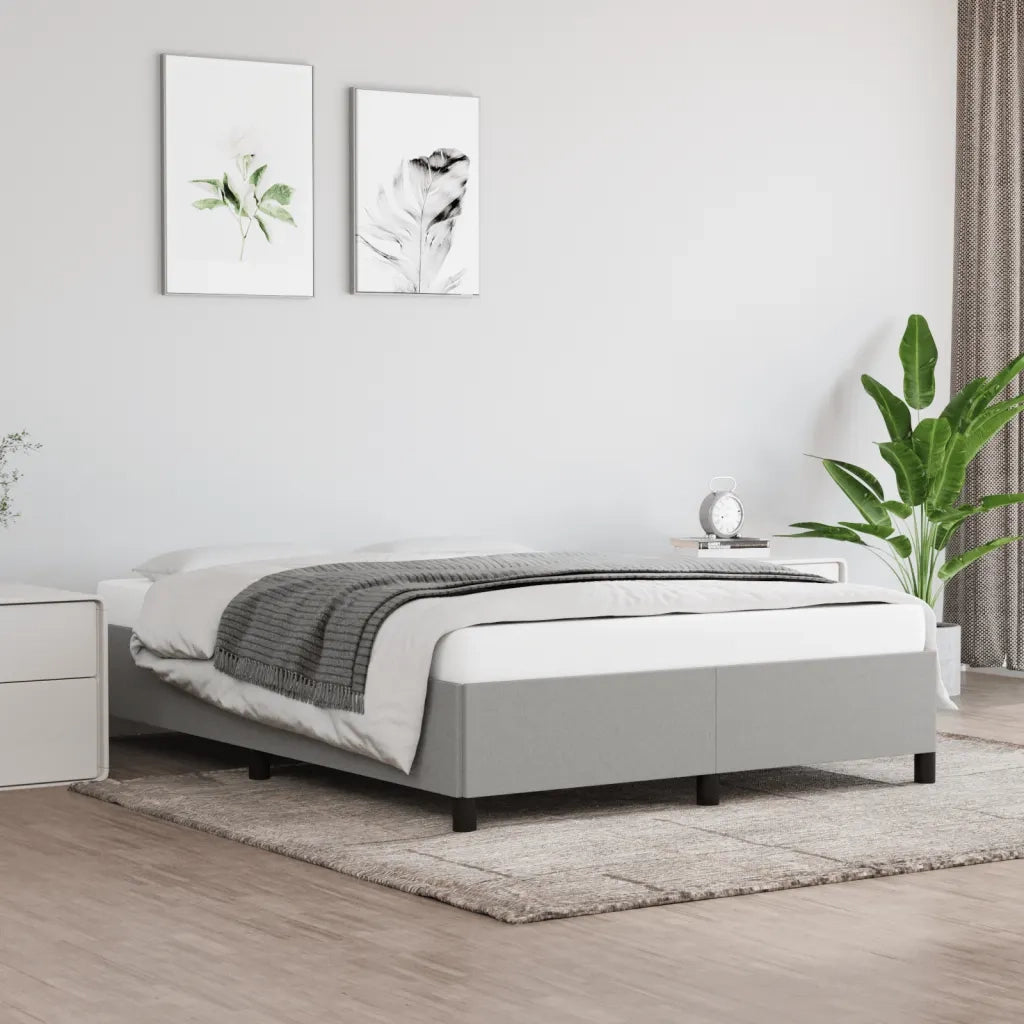 Letto matrimoniale | Letto per adulti | Giroletto senza Materasso Grigio Chiaro 140x190 cm Tessuto