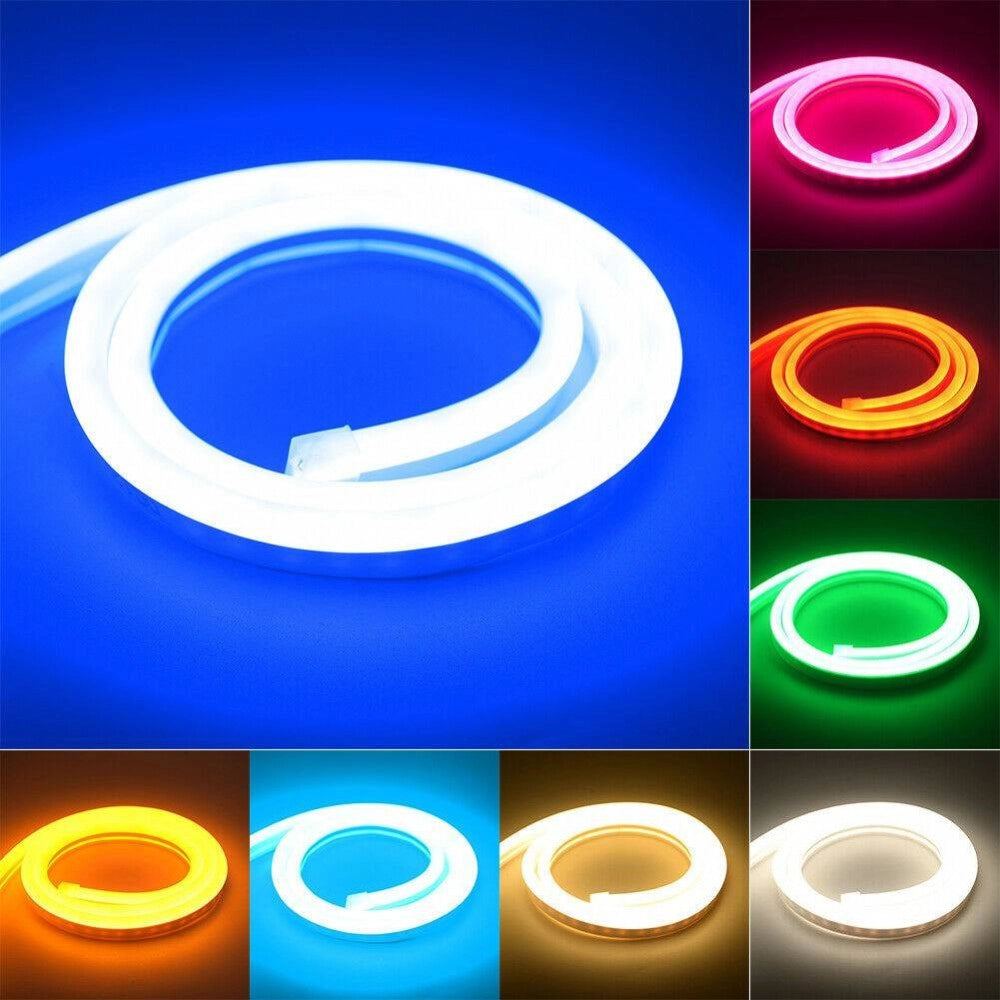 Trade Shop - Strip Led Fluorescente Effetto Tubo Neon Colorato Impermeabile In Silicone Dc12v - -bianco Freddo      -