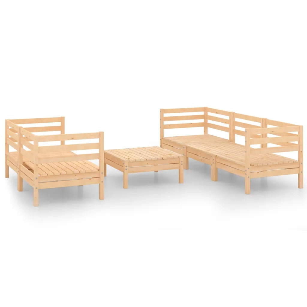 Set Divani da Giardino 6 pz | Set Salotto da Giardino in Legno Massello di Pino