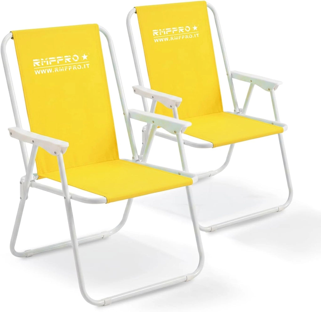 RMF PRO SET 2 SEDIE PIEGHEVOLE DA SPIAGGIA GIALLA