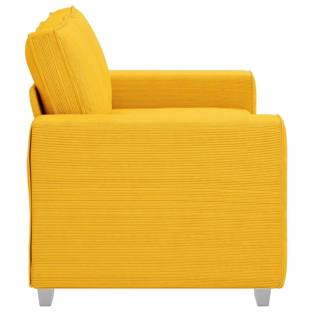 Divano Divanetto Giallo Chiaro 160x77x82cm Tessuto di Velluto a Coste 4105198