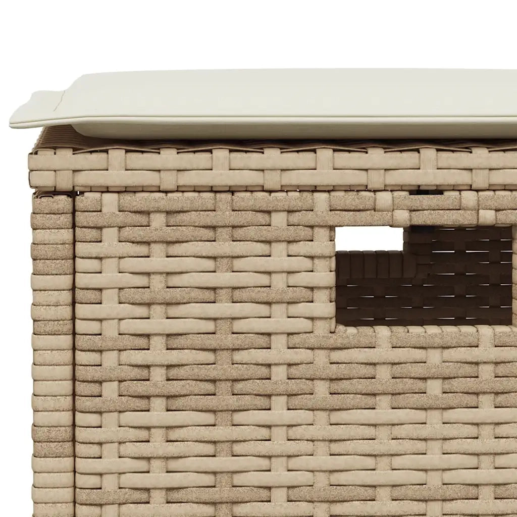 Set da Pranzo da Giardino 5 pz con Cuscini Beige in Polyrattan 365422