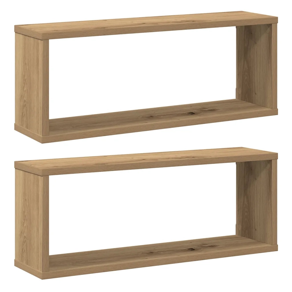 Mensole Parete a Cubo 2 pz Artigianale 30x15x30 cm Truciolato 856589