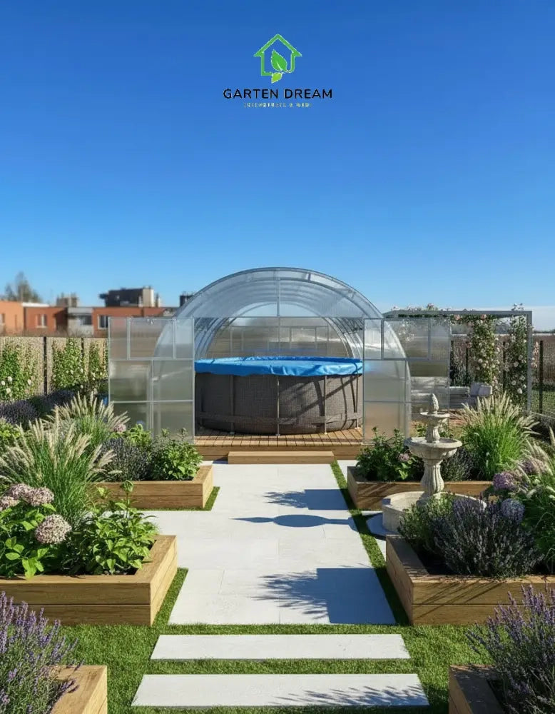 Copertura per Piscina Garten Dream OASIS 4x10 m con Policarbonato 4 mm
