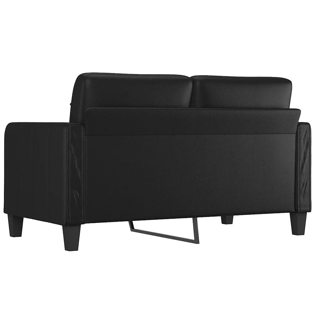 Divano a 2 Posti Nero 140 cm in Similpelle 359117