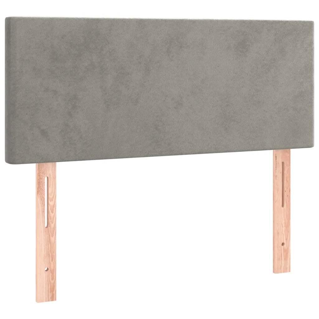 Letto a Molle con Materasso e LED Grigio Chiaro 90x200 cm Velluto