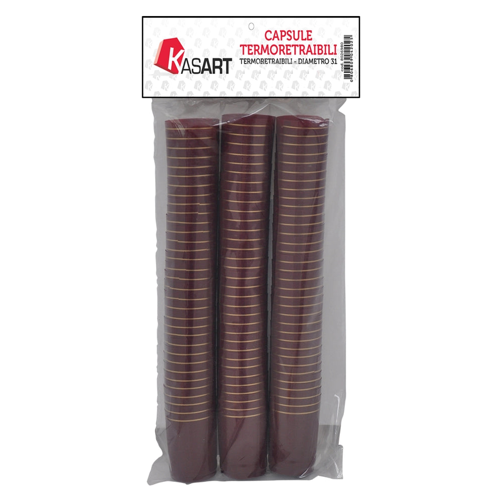1cf capsule termoretraibili per bottiglie spumante nero - ã˜ 33 x  h 55 mm cod:ferx.8026990nlm