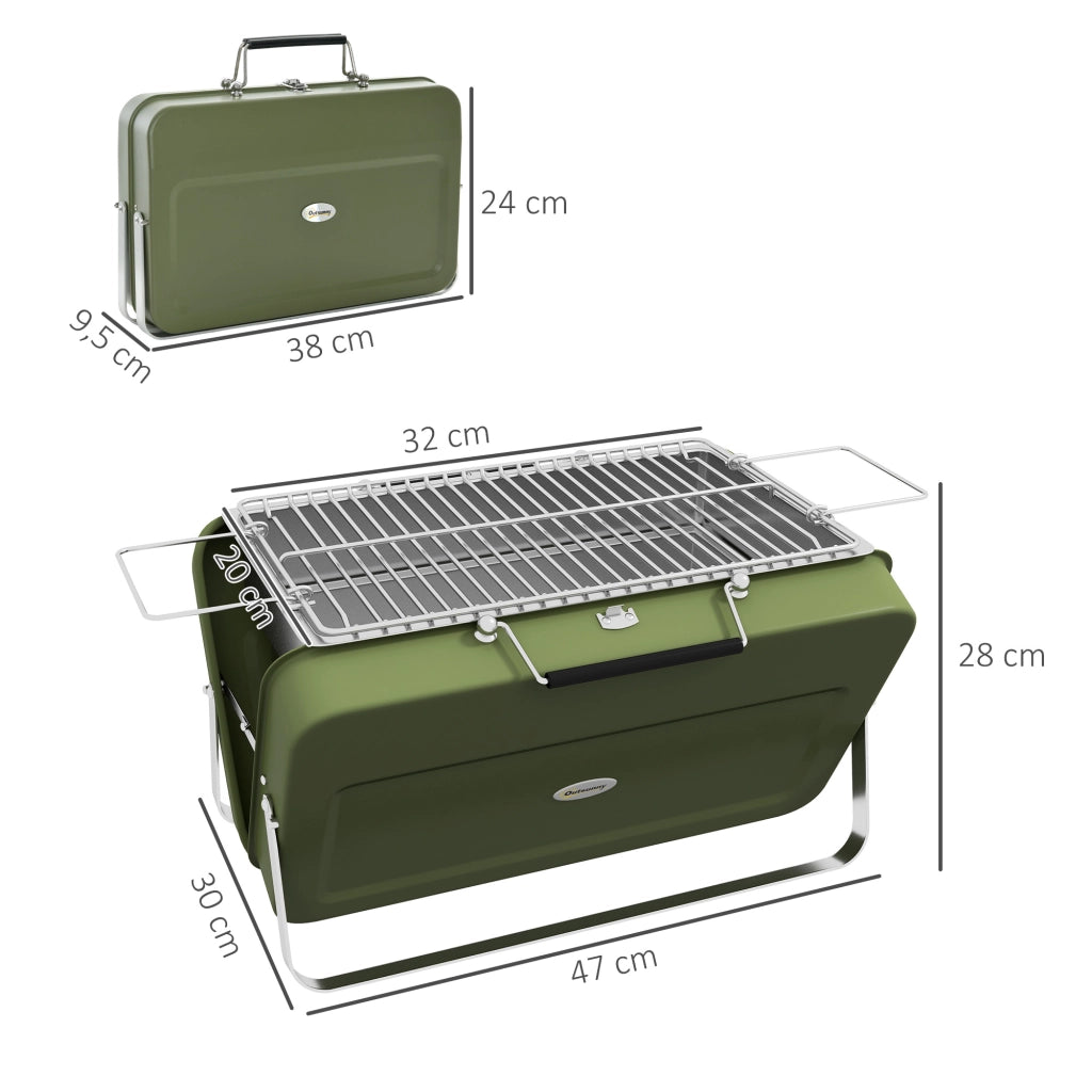 Grill da viaggio pieghevole ¨C Zephmum ¨C Griglia a carbonella, verde